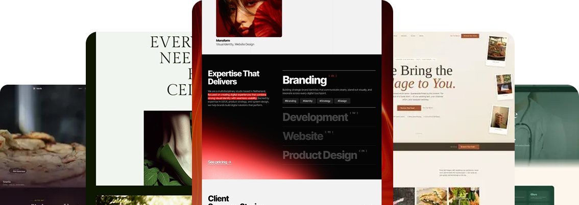 Collage of Rocket app template previews